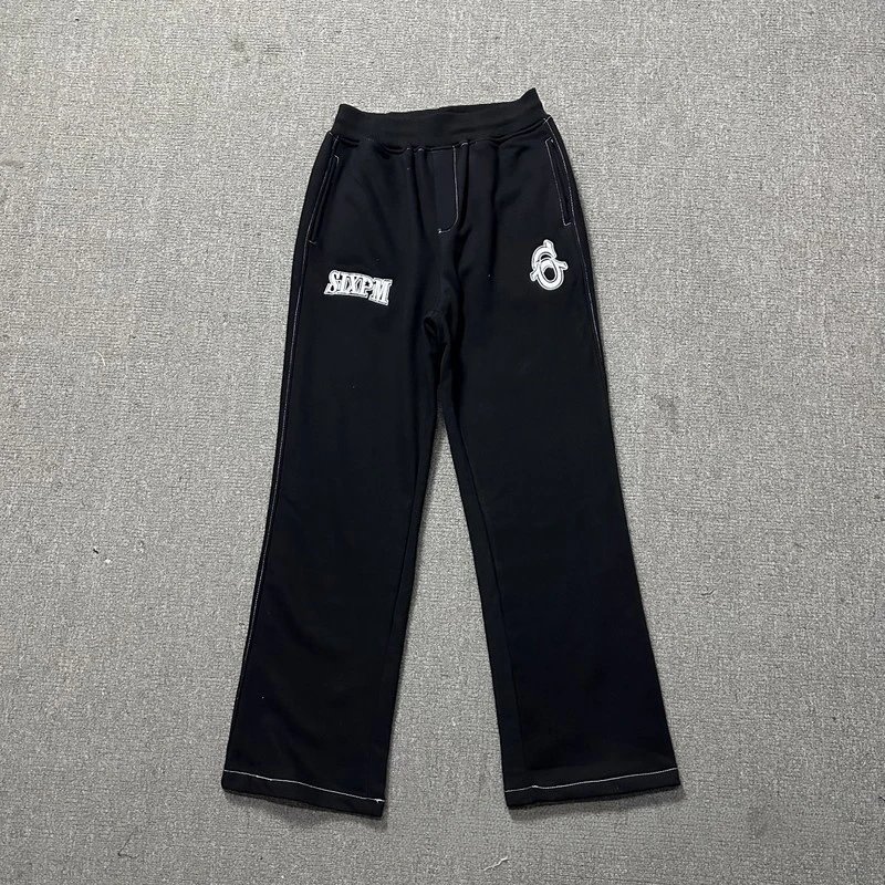 6PM Tracksuits Records Logo Hooded Tracksuit — 1002 Black pants