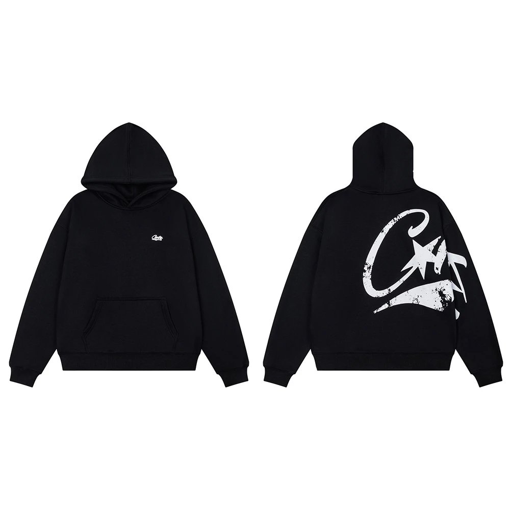 Corteiz Hoodies & Sweatshirts Logo-print hooded sweatshirt — 529 black