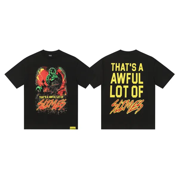 Design That's A Awful Lot Of Slimes Black Graphic T-Shirt - 1