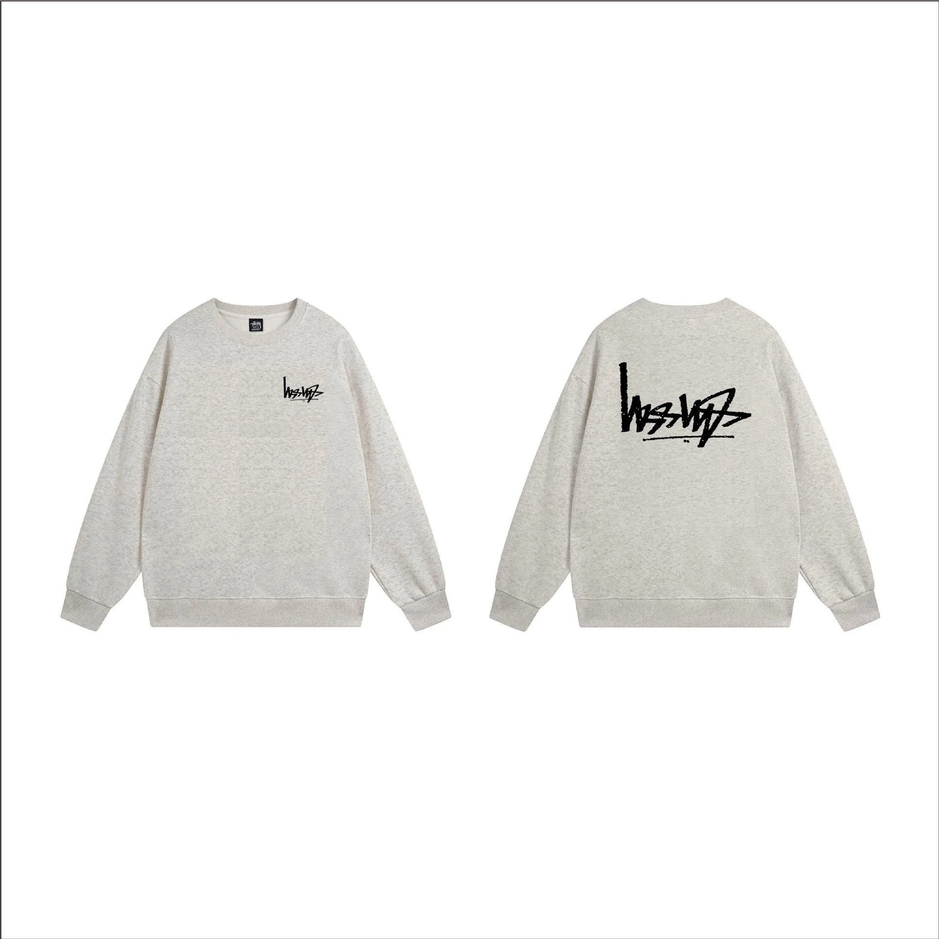 Stüssy Hoodies & Sweatshirts Crewneck Graphic Sweatshirt — 106 Heather Gray