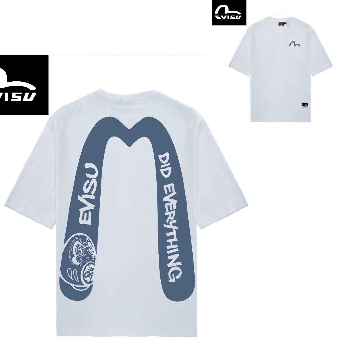 Evisu T-Shirts Short-Sleeve Graphic T-Shirt — 2085 White