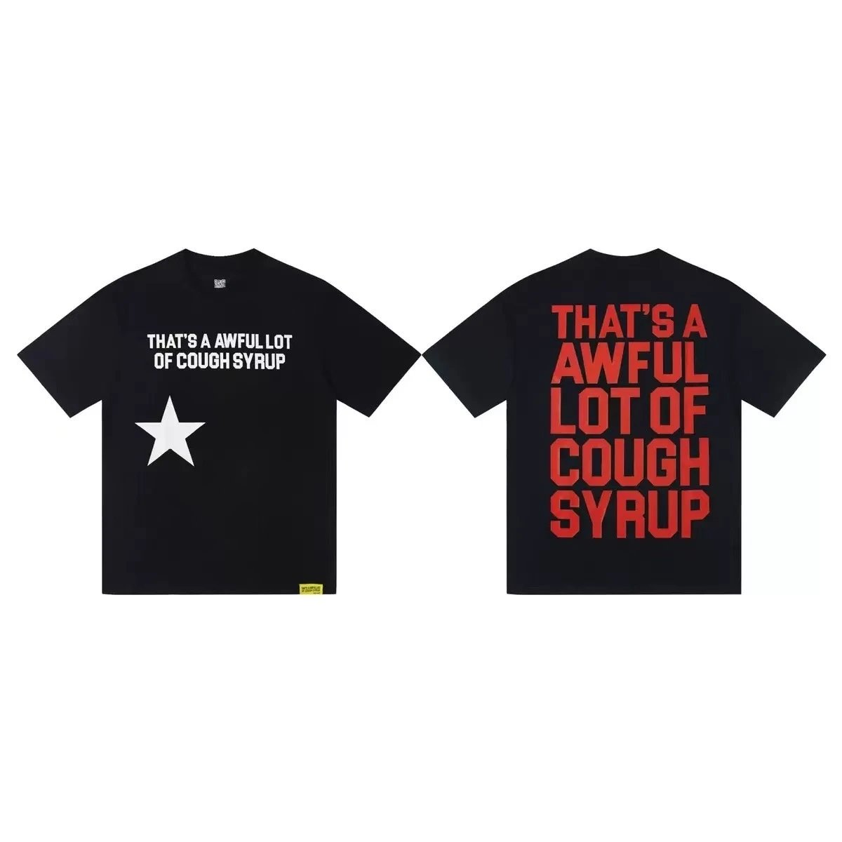 Desto Dubb T-Shirts That's a Awful Lot of Cough Syrup Graphic Print — 2209 black