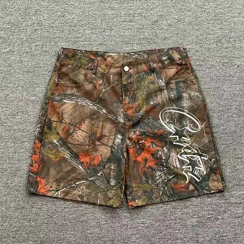Corteiz Shorts CRTZ logo graphic drawstring — 3218 Camouflage Red