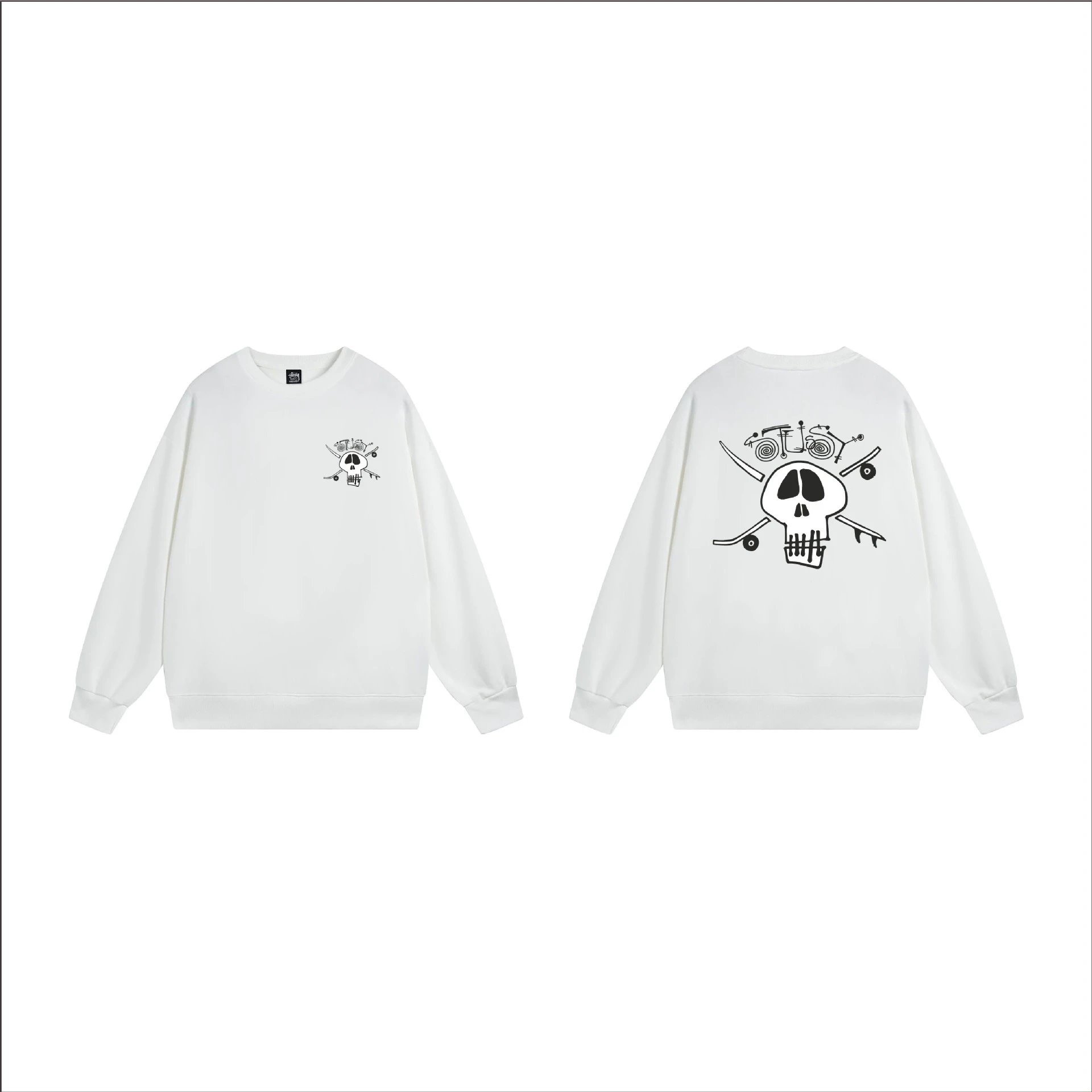 Stüssy Hoodies & Sweatshirts Crewneck Graphic Sweatshirt — 105 white