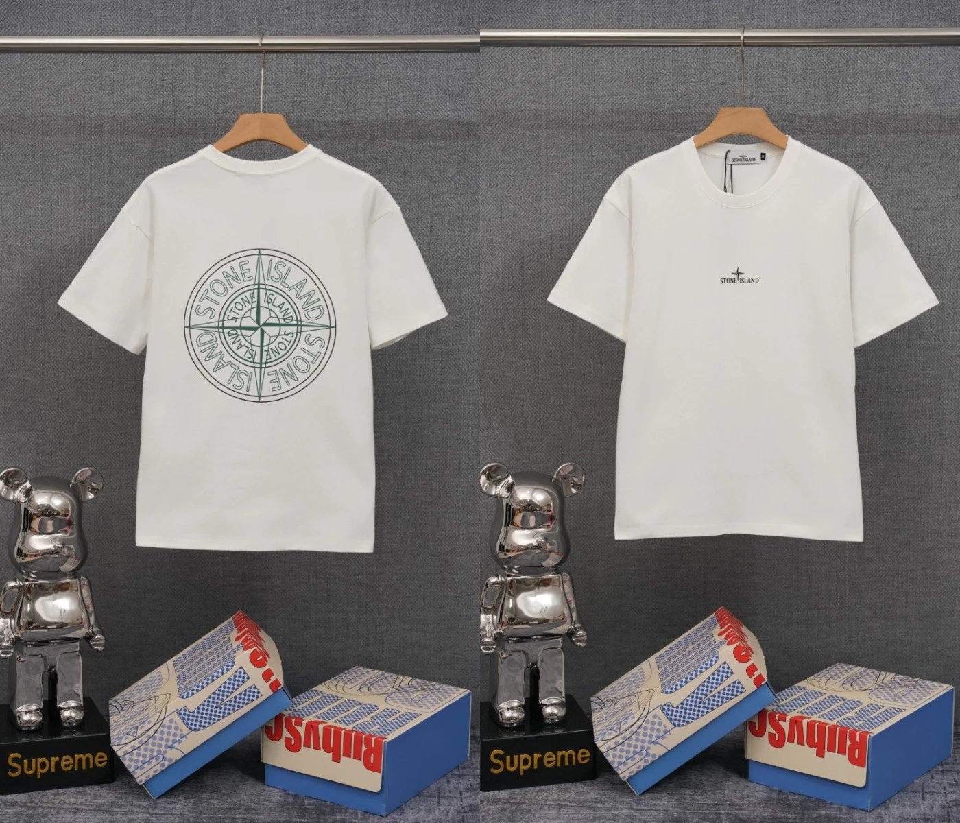 Stone Island T-Shirts Compass Graphic Short-Sleeve T-Shirt — SD 27 white