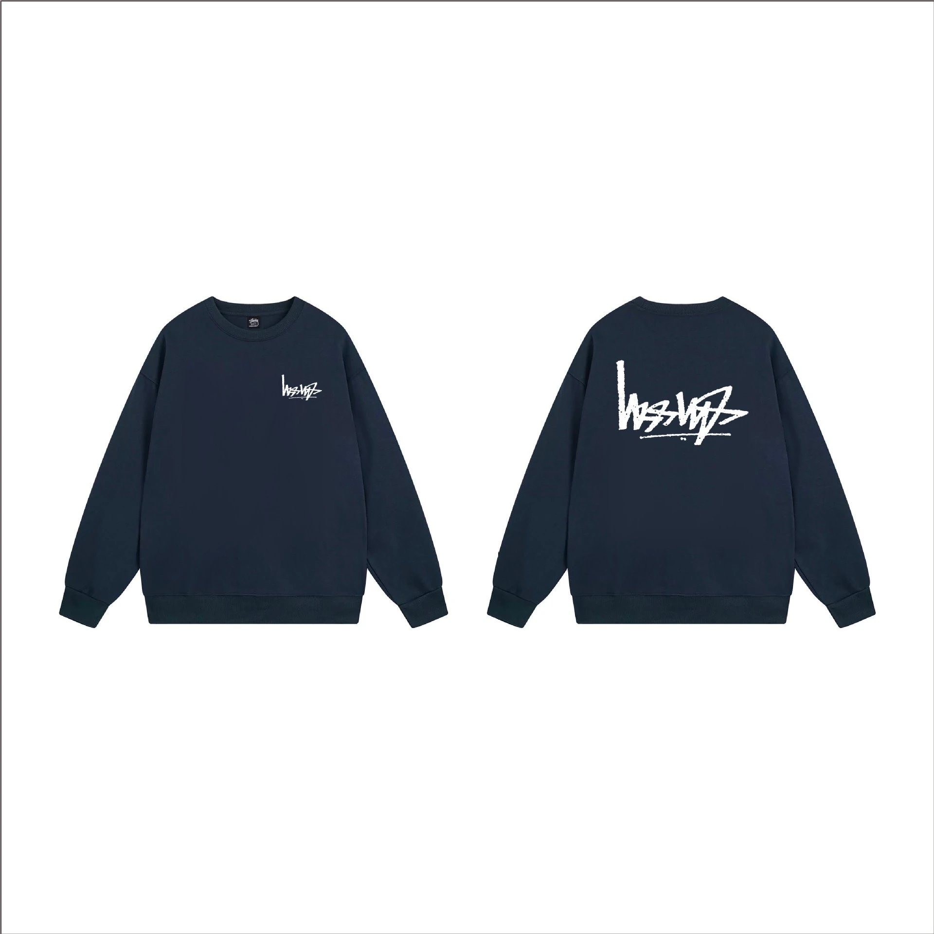Stüssy Hoodies & Sweatshirts Crewneck Graphic Sweatshirt — 106 Navy