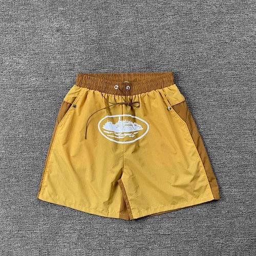 Corteiz Shorts CRTZ logo graphic drawstring — 8303 Yellow