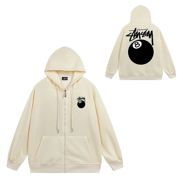 Stüssy Hoodies & Sweatshirts Zip-Up Hooded Sweatshirt with Graphic Prints product detail image 7