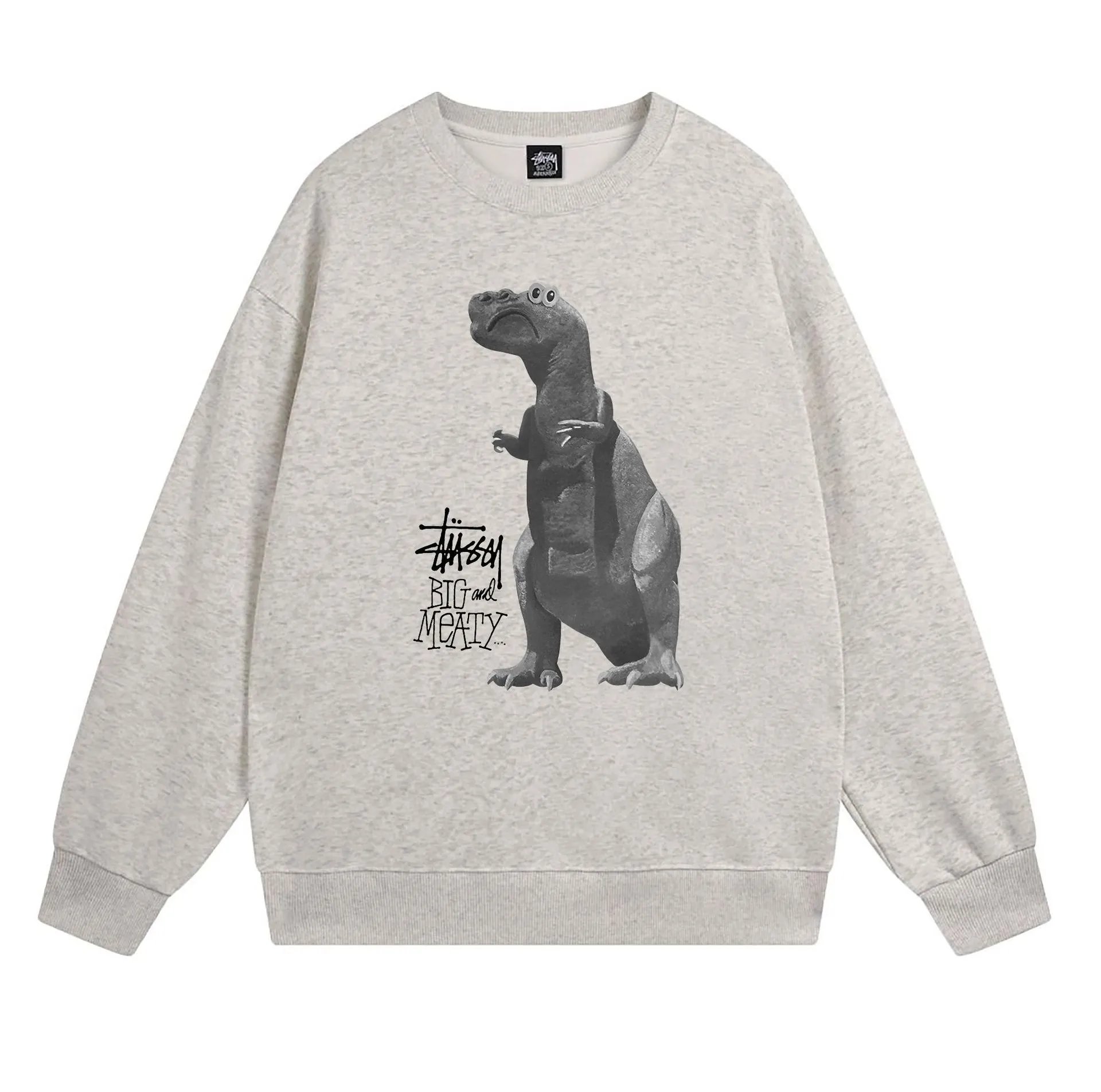 Stüssy Hoodies & Sweatshirts Crewneck Sweatshirt with Chengdu Chapter Graphic — 105 Heather Gray