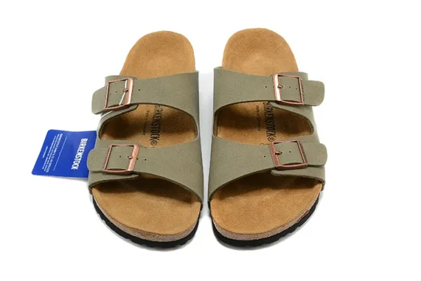 Birkenstock Arizona Olive Green Suede Sandals - 1