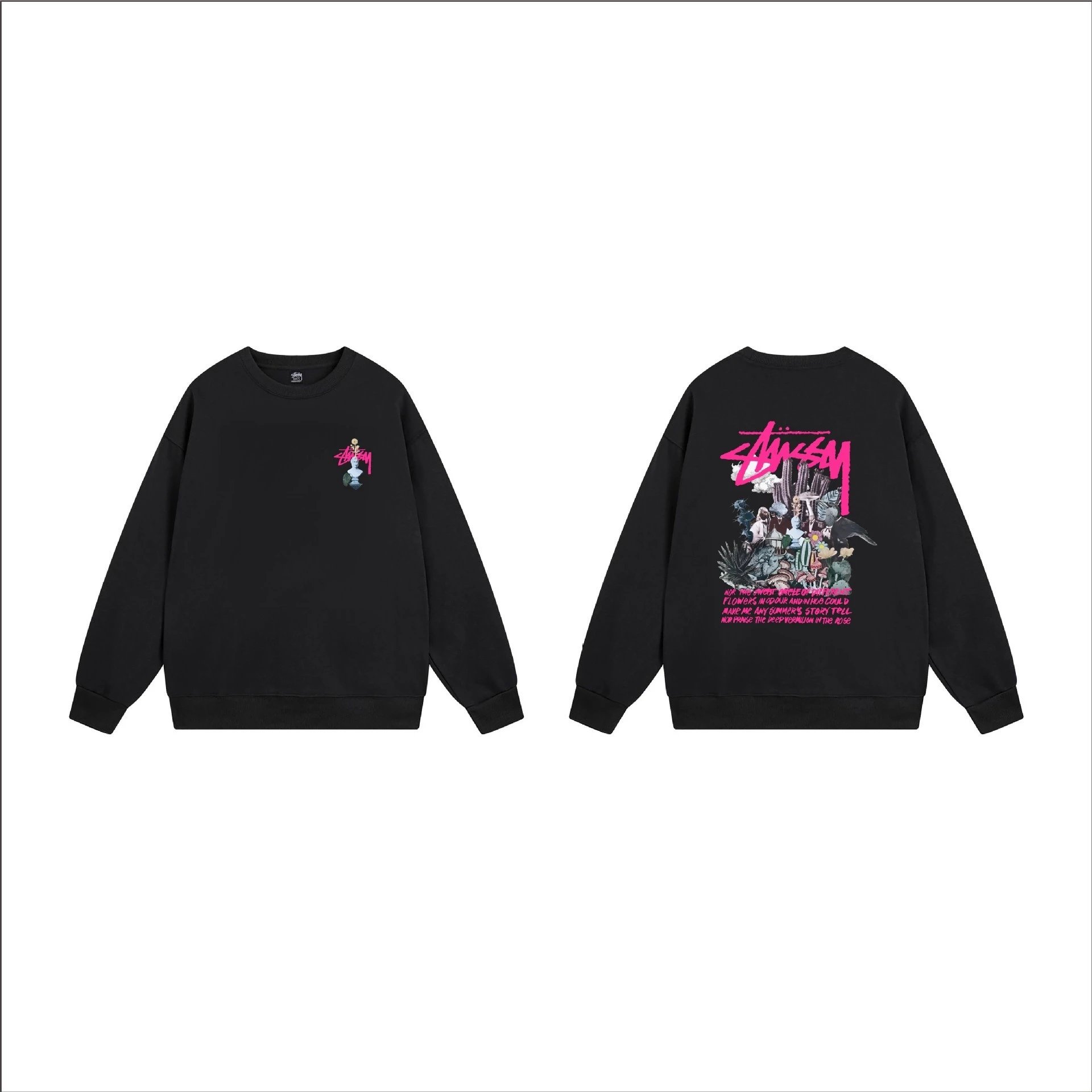 Stüssy Hoodies & Sweatshirts Crewneck Graphic Sweatshirt — 104 black