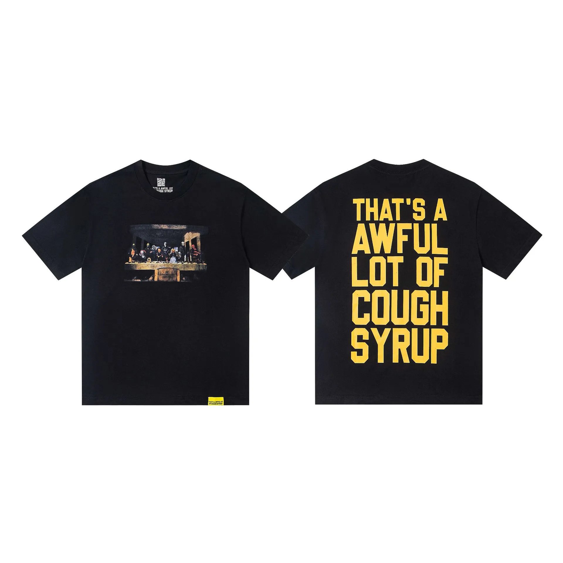 Desto Dubb T-Shirts That's a Awful Lot of Cough Syrup Graphic Print — A 219 Black