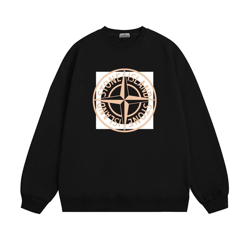 Stone Island Hoodies & Sweatshirts Graphic Crewneck Sweatshirt — 611 Black (fleece-lined))