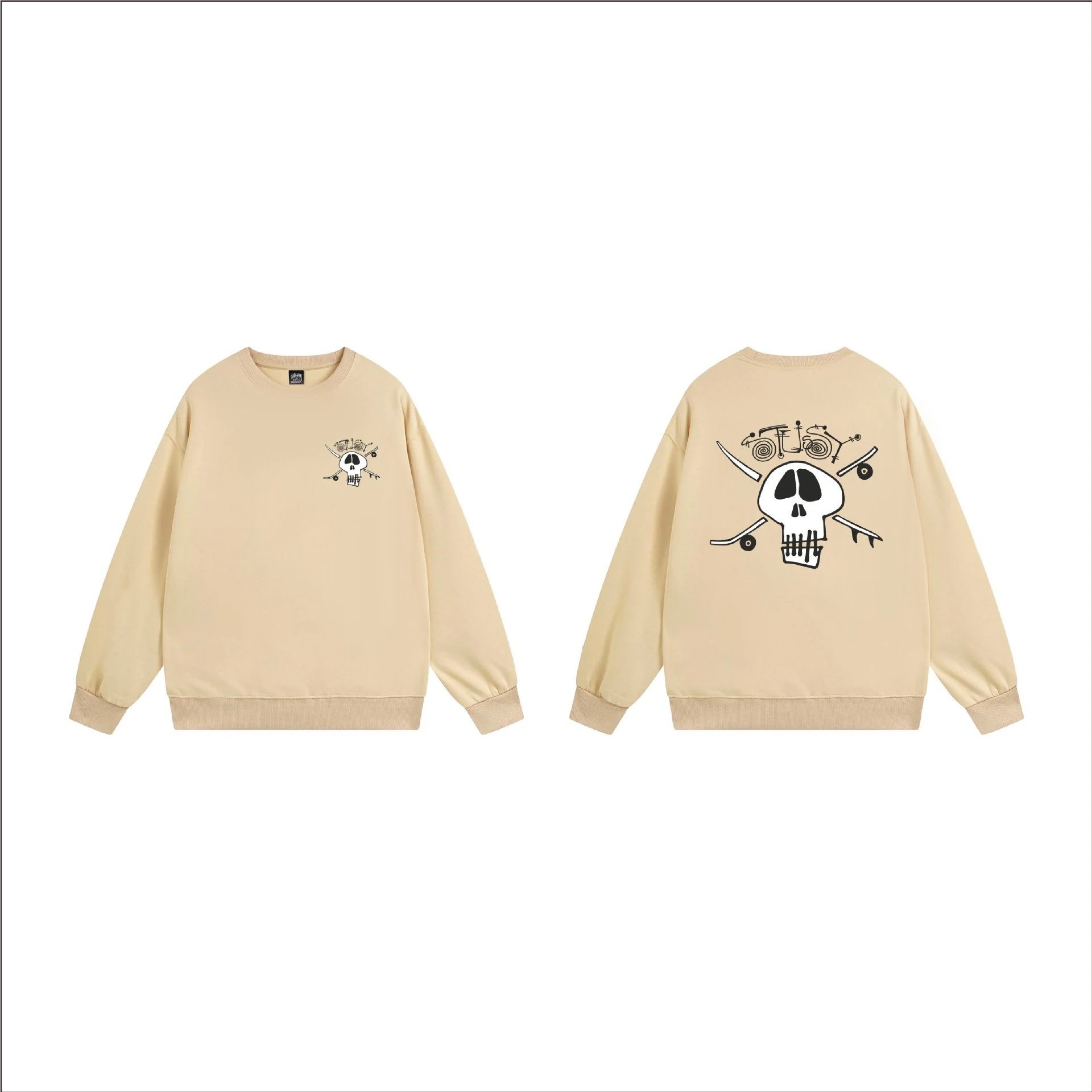 Stüssy Hoodies & Sweatshirts Crewneck Graphic Sweatshirt — 105 Apricot Color