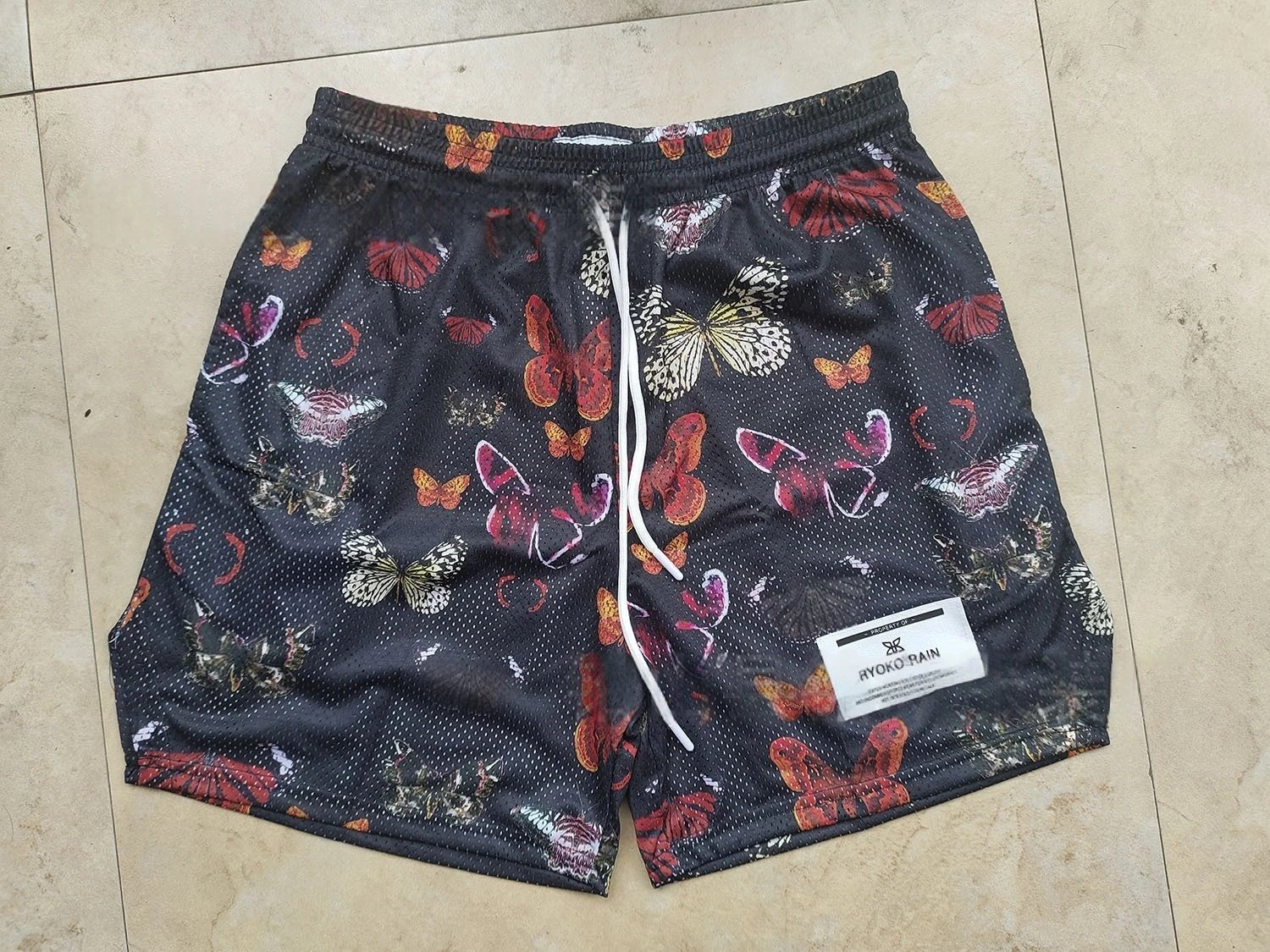 Design Ryoko Rain Monogram Mesh Shorts Navy Shorts - 7