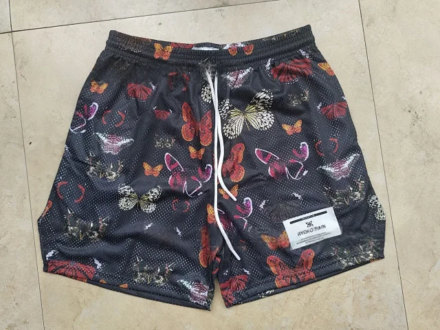 Ryoko Rain Shorts Mesh Drawstring Graphic Print product detail image 6