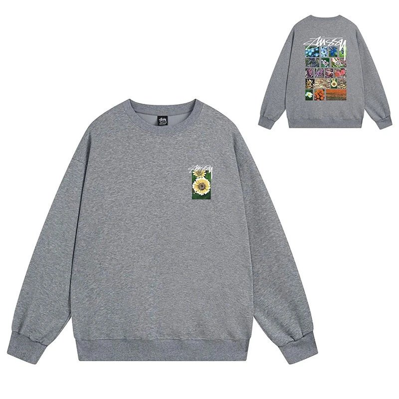 Stüssy Hoodies & Sweatshirts Crewneck Graphic Sweatshirt — 101 Dark Gray