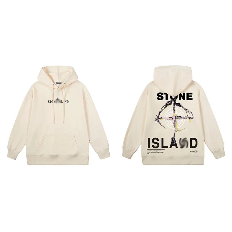 Stone Island Hoodies & Sweatshirts Compass Logo Pullover Hoodie — 672 apricot color