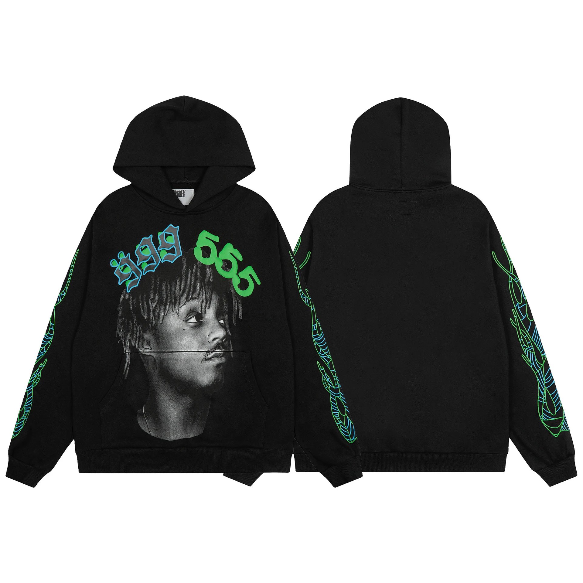 Sp5der Graphic Print Hoodie — 7755