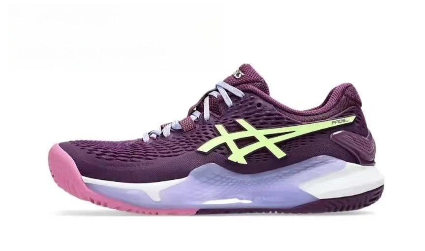 Asics Gel-Resolution 9 White / Navy / Lime Green Tennis Shoes Running Shoes - 9