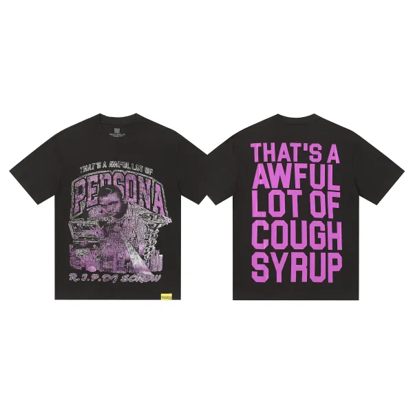 Design That's A Awful Lot Of Cough Syrup T-Shirt Black - 1