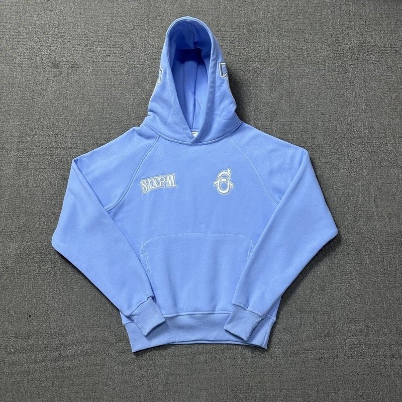 6PM Tracksuits Records Logo Hooded Tracksuit — 2002 Light blue hoodie