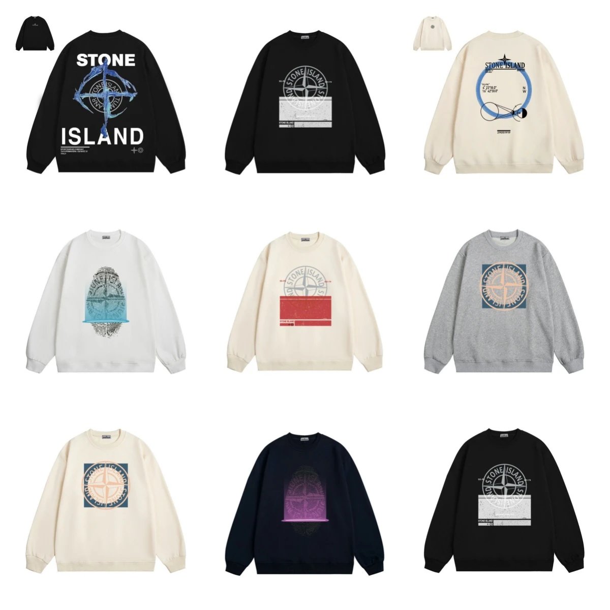 Stone Island Black Long Sleeve Sweatshirt