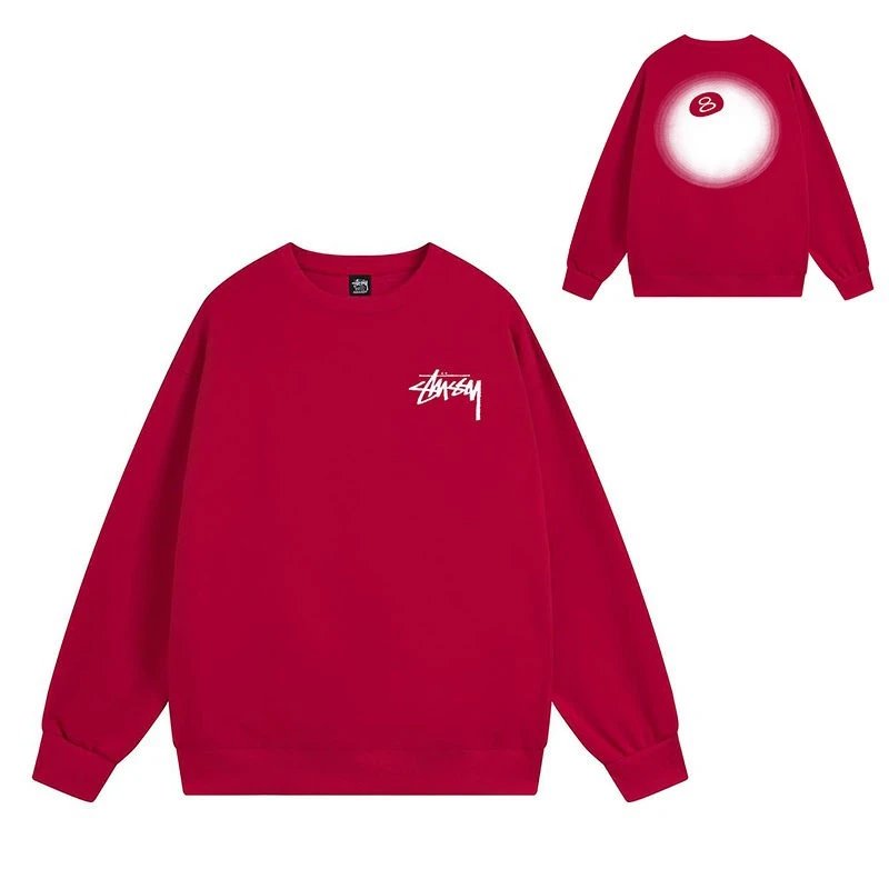 Stüssy Hoodies & Sweatshirts Crewneck Graphic Sweatshirt — 103 red