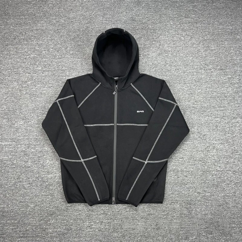 6PM Tracksuits Records Logo Hooded Tracksuit — 3005 Black hoodie
