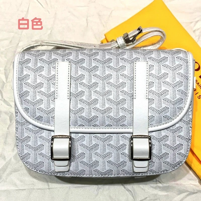Goyard Handbags Mini Saigon Wooden-Handle Bag — White saddle bag