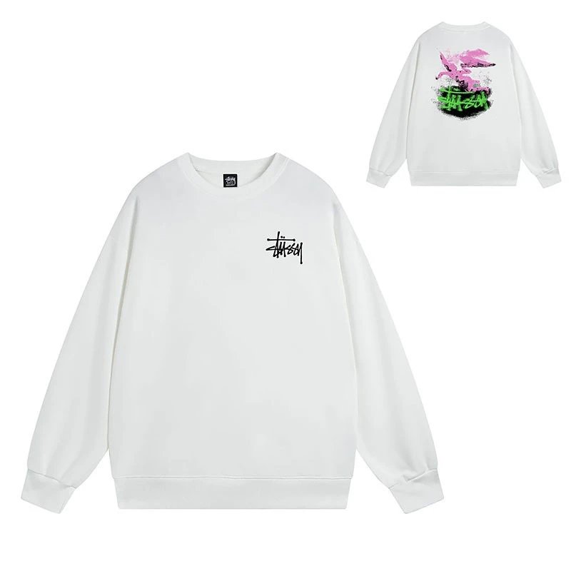 Stüssy Hoodies & Sweatshirts Crewneck Graphic Sweatshirt — 102 white