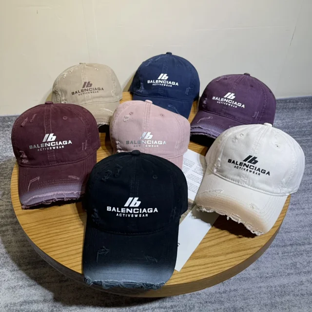 Balenciaga Hats Distressed Embroidered Baseball Cap product detail image 1