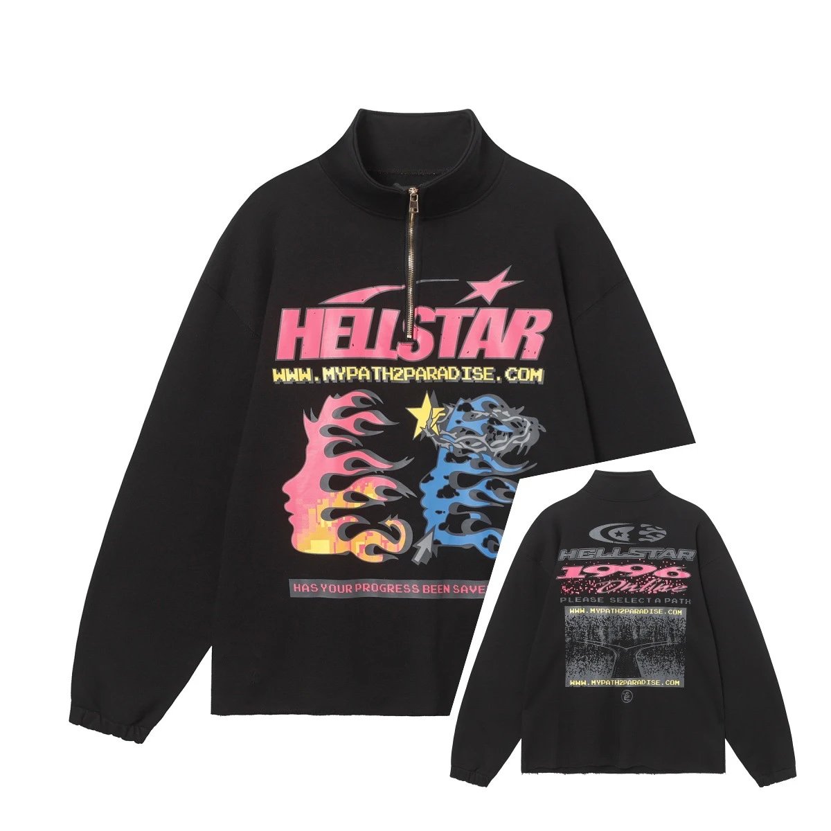Hellstar Hoodies & Sweatshirts Graphic quarter-zip sweatshirt — 3273 Black