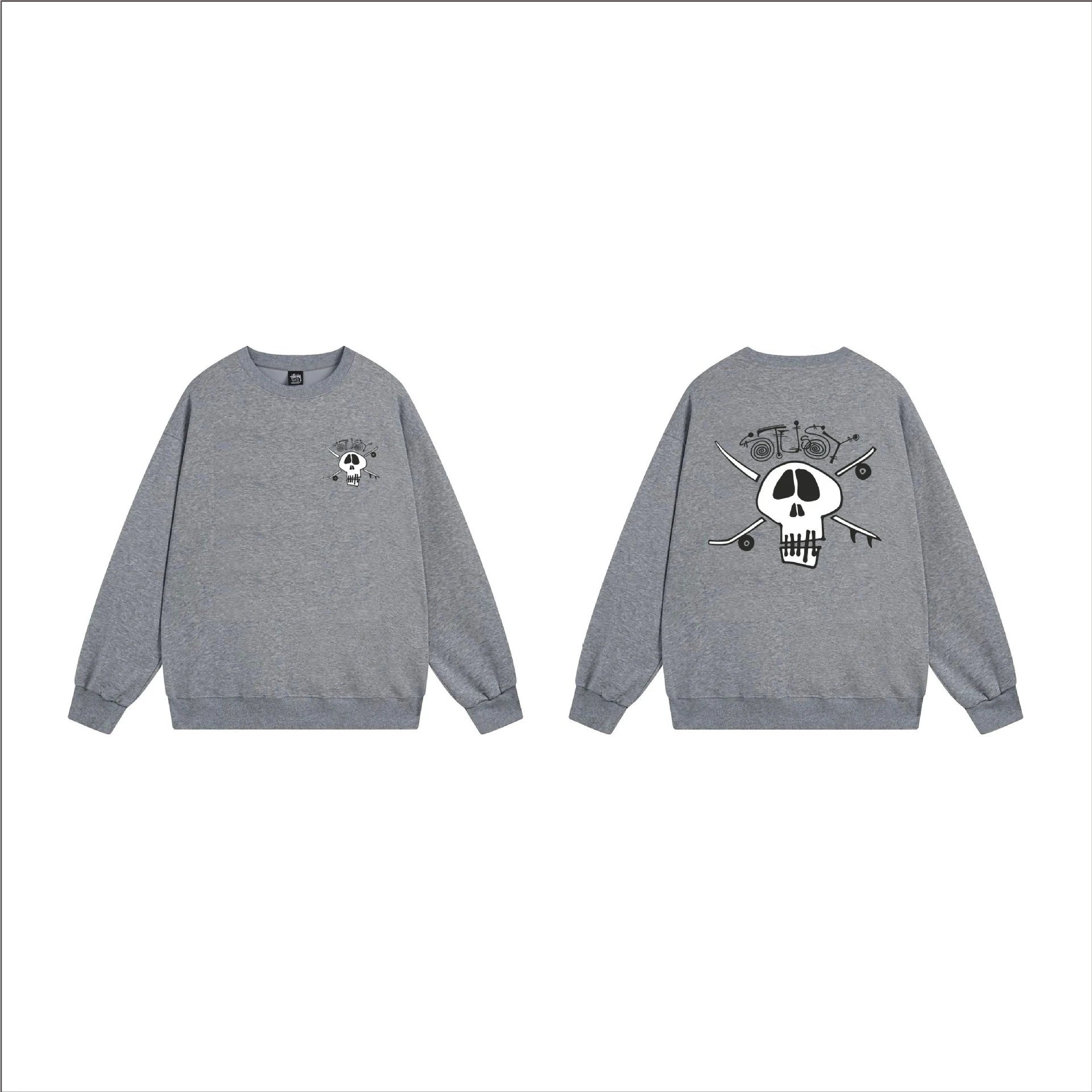 Stüssy Hoodies & Sweatshirts Crewneck Graphic Sweatshirt — 105 Dark Gray