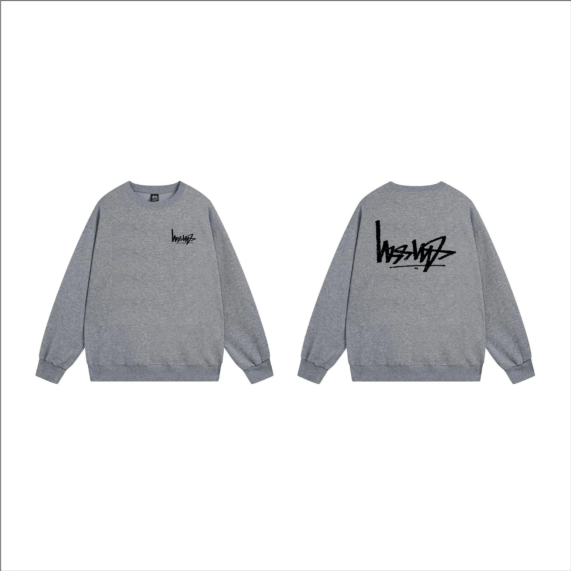 Stüssy Hoodies & Sweatshirts Crewneck Graphic Sweatshirt — 106 Dark Gray
