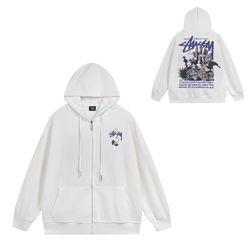 Stüssy Hoodies & Sweatshirts Zip-Up Hooded Sweatshirt with Graphic Prints image 6