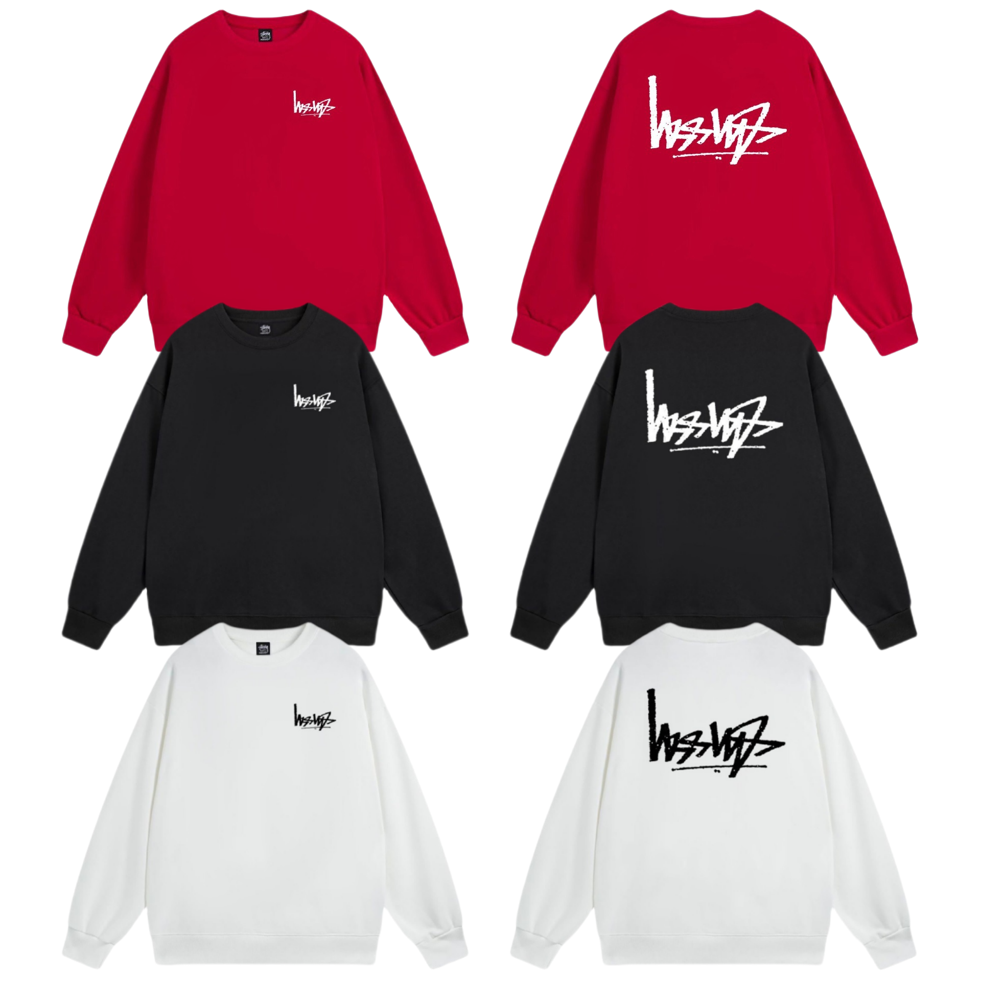 Stüssy Hoodies & Sweatshirts Crewneck Graphic Sweatshirt — 106 red