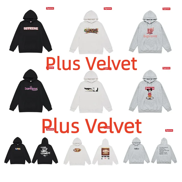 Supreme Hoodies & Sweatshirts Fleece-Lined Graphic Pullover Hoodie product detail image 1
