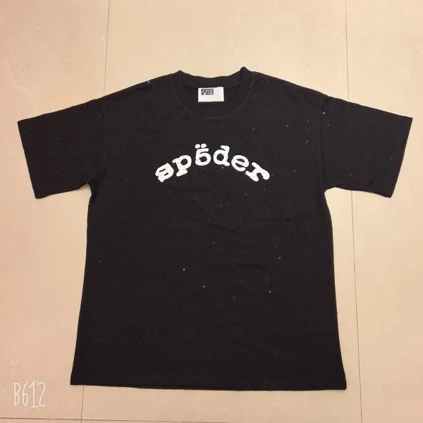 SP5DER Perforated Mesh T-Shirt Black - 1