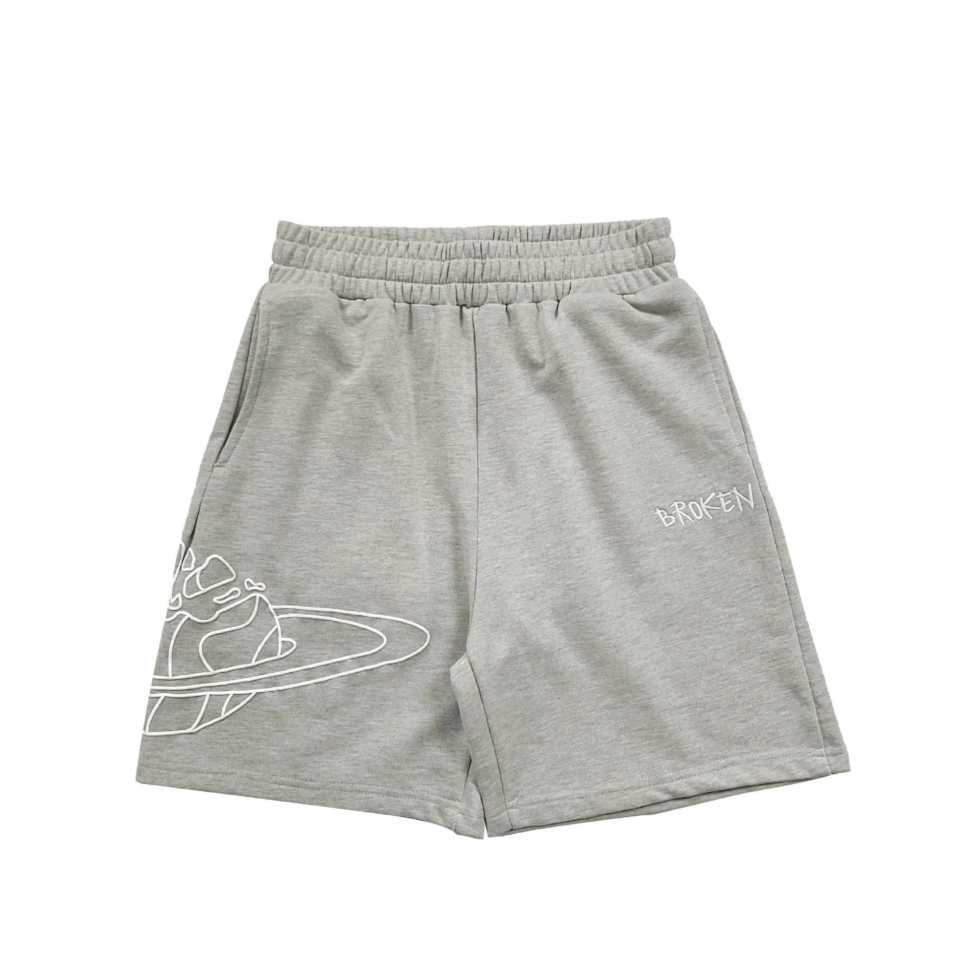 Broken Planet Shorts Graphic and plaid — 8283 gray