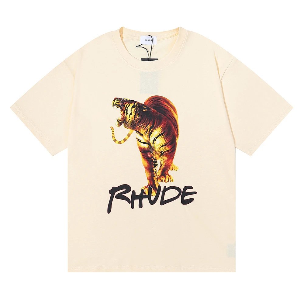 Rhude T-Shirts Graphic Print — 5026 Apricot color