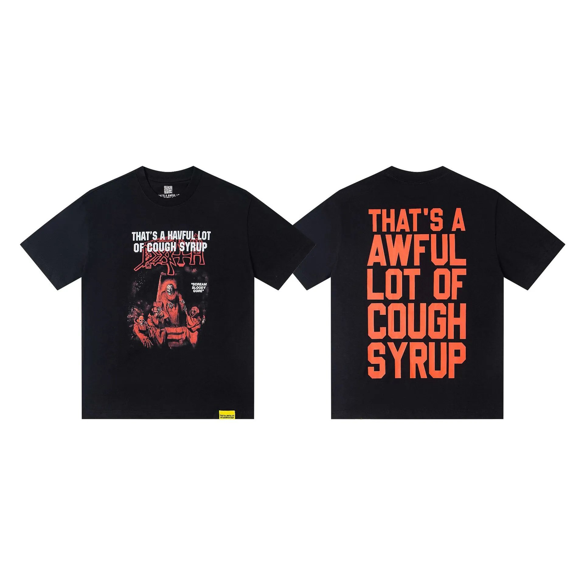 Desto Dubb T-Shirts That's a Awful Lot of Cough Syrup Graphic Print — A217 black