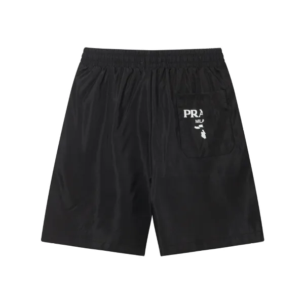 Prada Milano Logo-Print Nylon Shorts Black - 1