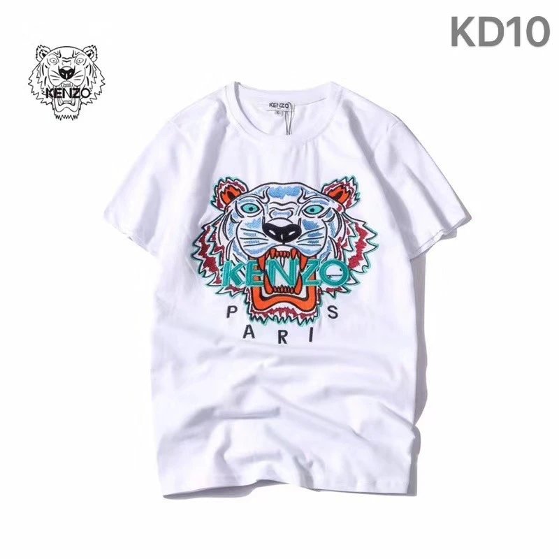 KENZO T-Shirts Tiger Embroidered T-Shirt — KD10