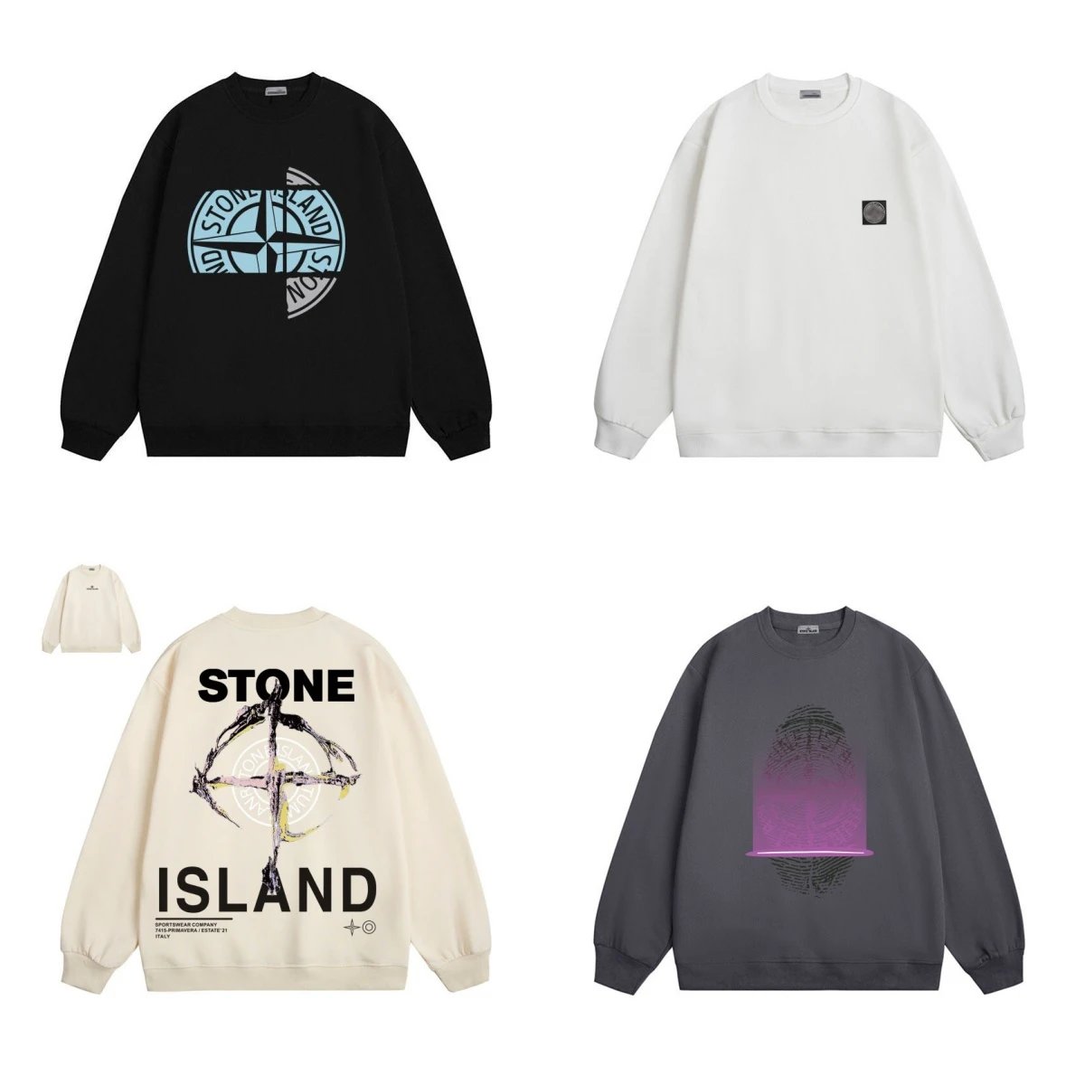Stone Island Printed Crew-Neck