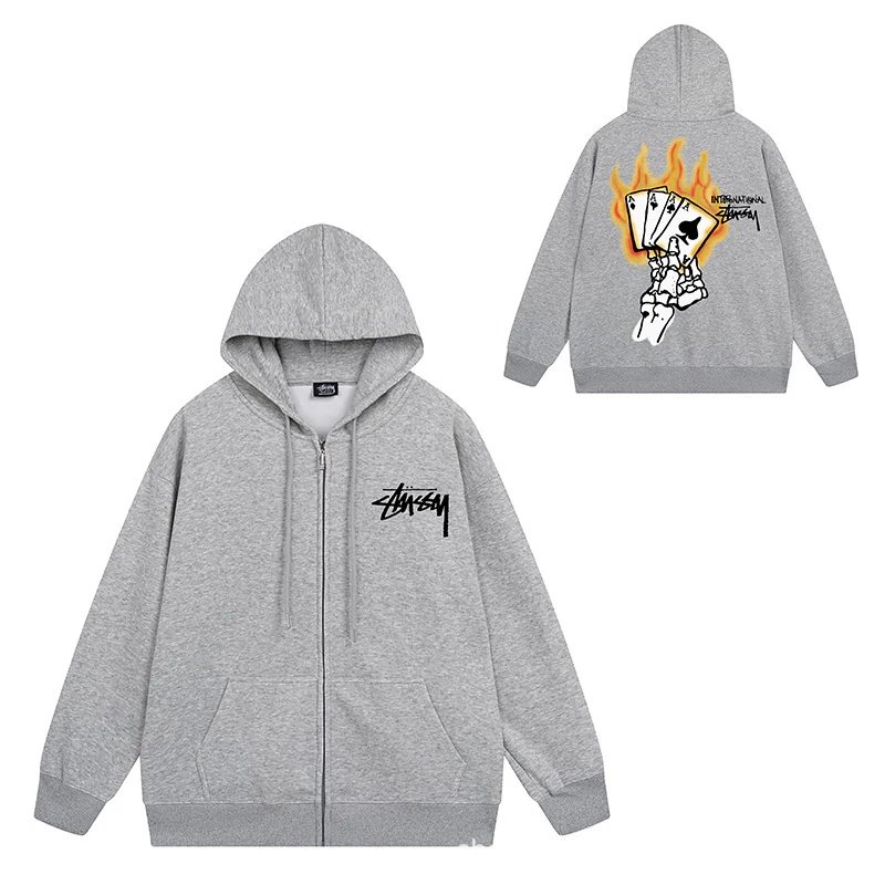 Stüssy Hoodies & Sweatshirts Zip-Up Hooded Sweatshirt with Graphic Prints image 3