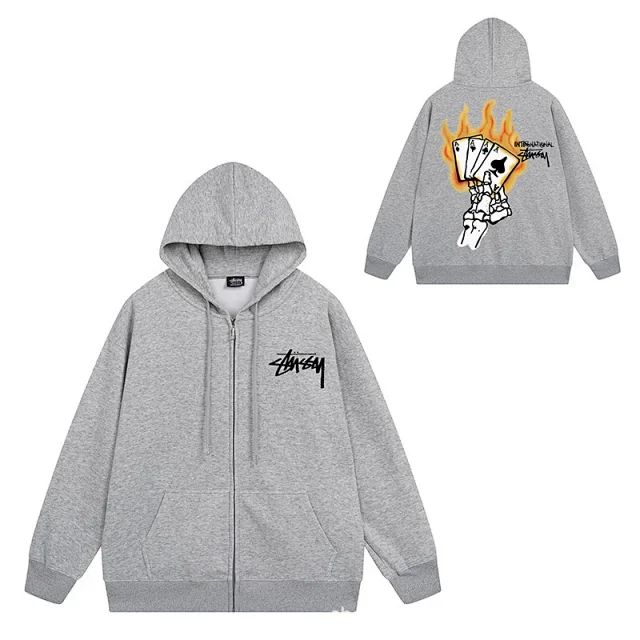 Stüssy Hoodies & Sweatshirts Zip-Up Hooded Sweatshirt with Graphic Prints product detail image 6