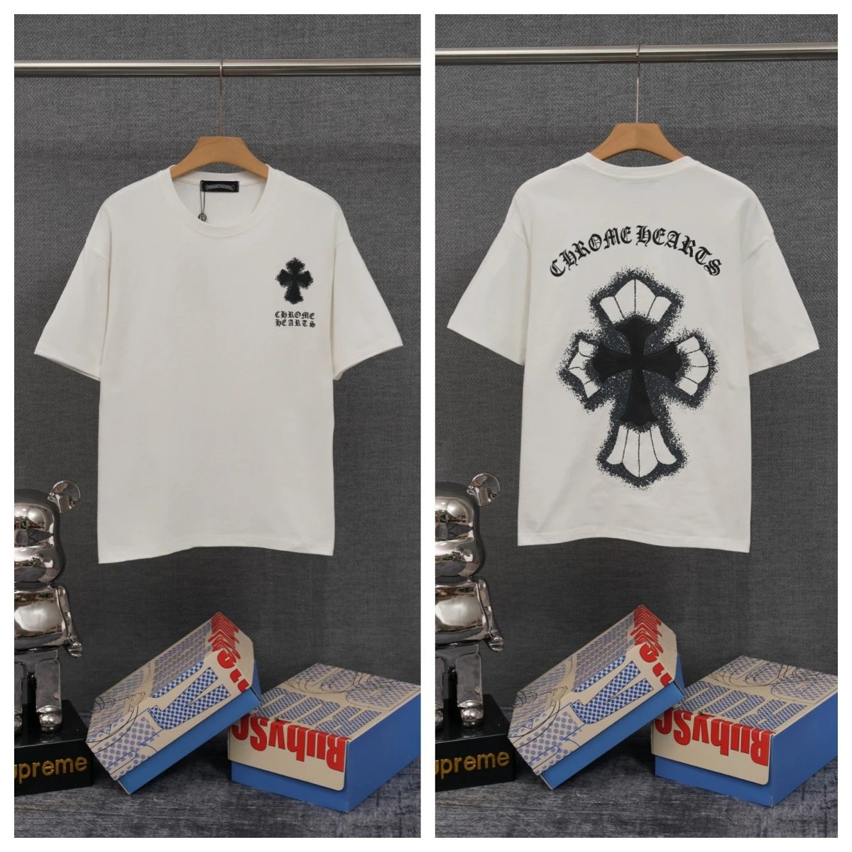 Chrome Hearts T-Shirts Graphic-print crewneck T-shirt — 4