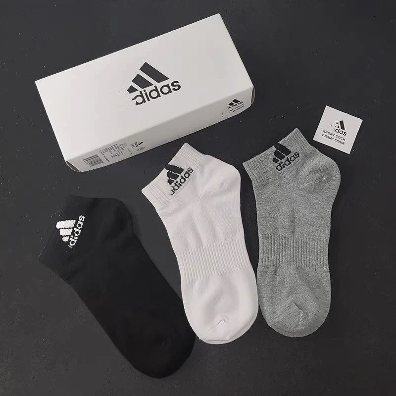 Adidas Classic Logo Socks Set White / Black / Gray Socks - 3