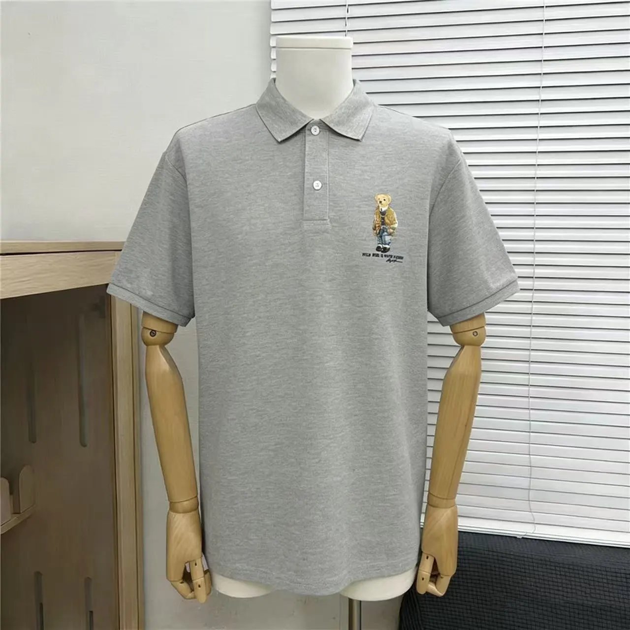 Polo Ralph Lauren Shirts Short-Sleeve Embroidered Pony Shirt — Little bear, gray color 005